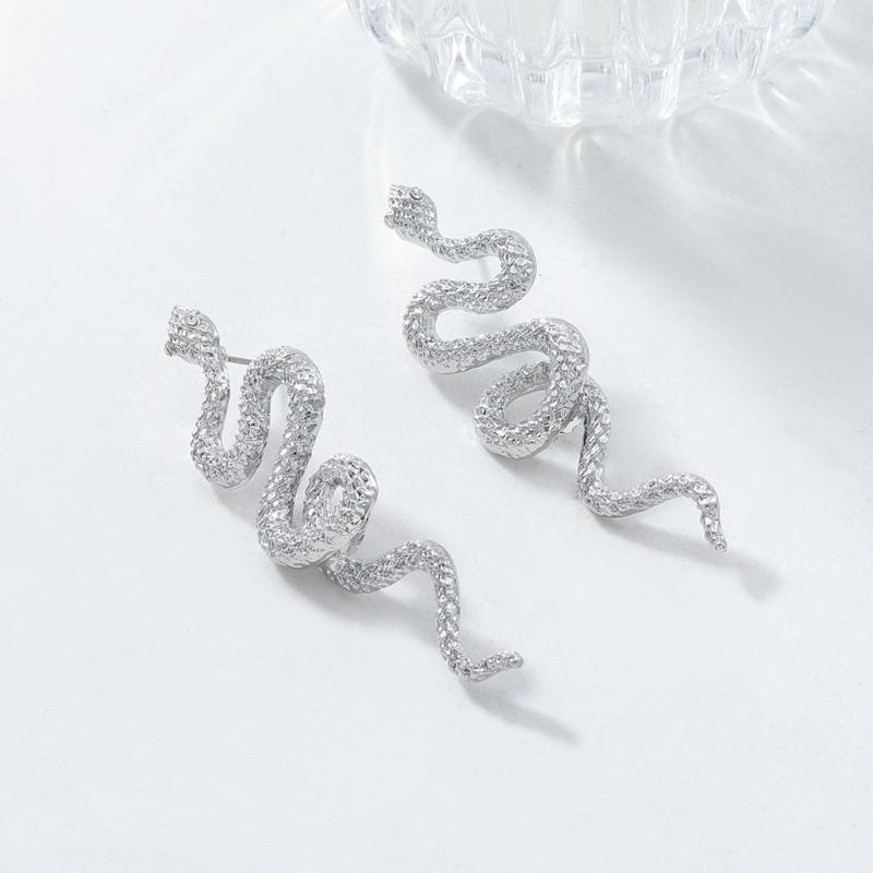 Stylish Snake Earrings Unisex Punk Earrings Fashionable Ear Jewelry Alloy Texture Ear Studs for Multifuntional Styling