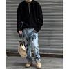 Felpa Uomo Manica Lunga Tinta Unita Texture Waffle Mezza Zip Stile Ins Primavera Autunno Pigra Casual Stile Coppia