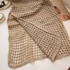 Summer Sleeveless O Neck Hollow Out Knitted Mesh Short Dress Women Fashion Loose Casual Holiday High Split Sexy Party Dresses Solid Thin Covers Up