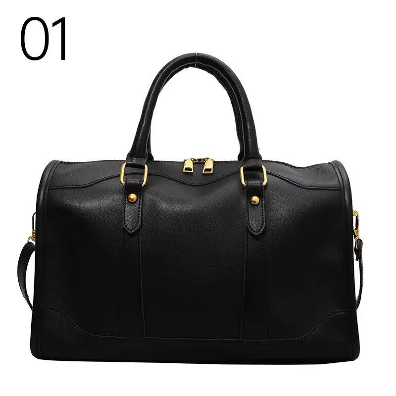 

Large Capacity Tote Handle Bags Women Solid Artificial Leather Fashion Boston Crossbodybag Ladies Simple Travel Shoulder Bag
