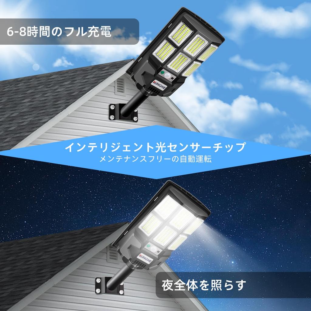 KINGHE Solar Street Outdoor Waterproof New Maximum Lumens of 3 Intelligent 8000mAh Wide Automatic Suitable for Front Parking and Power and Disaster 1