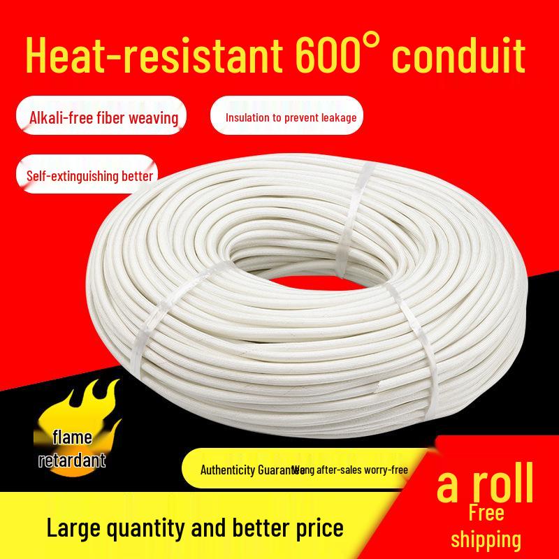 

High-Temperature Fireproof & Flame-Retardant Fiberglass Insulation Sleeve - 600° Resistance, Yellow Tube 3MM/100m per roll