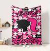 Custom Name Pink Barbie Flannel Blanket Throw Blanket Soft Warm Sofa Bed Home Decor Unique Gift