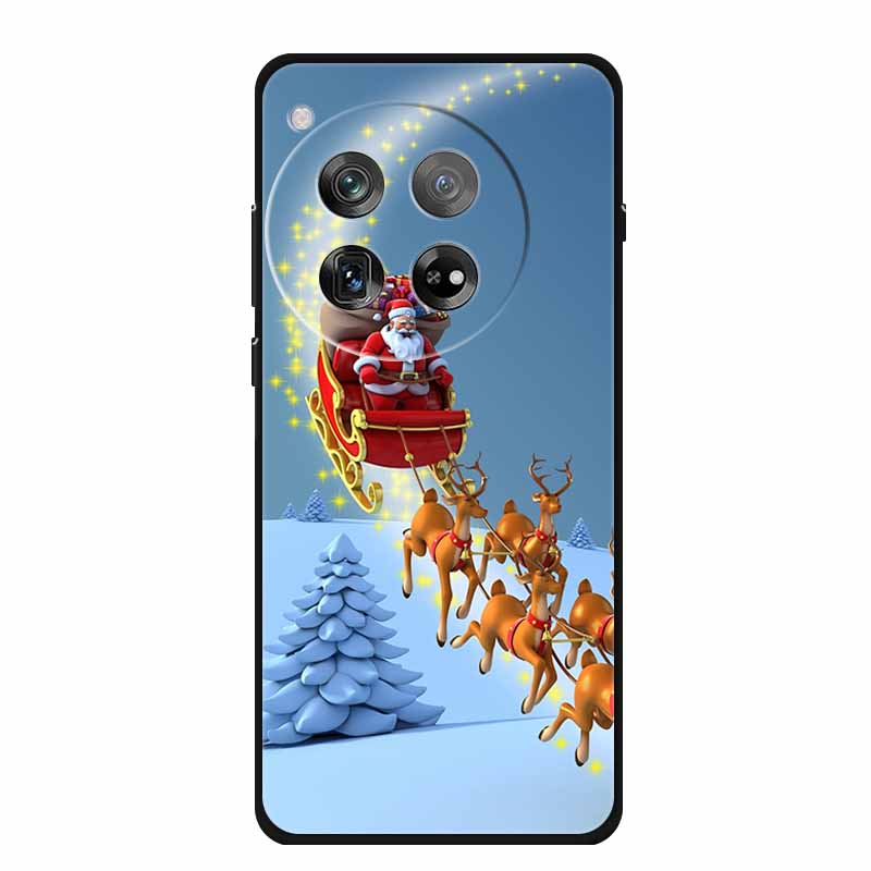 Christmas Phone Cases For Oneplus 12 12R 13 Case Black TPU Silicone For OnePlus 13 5G TPU Protective Soft Cover 1+12 1+12R 1+13