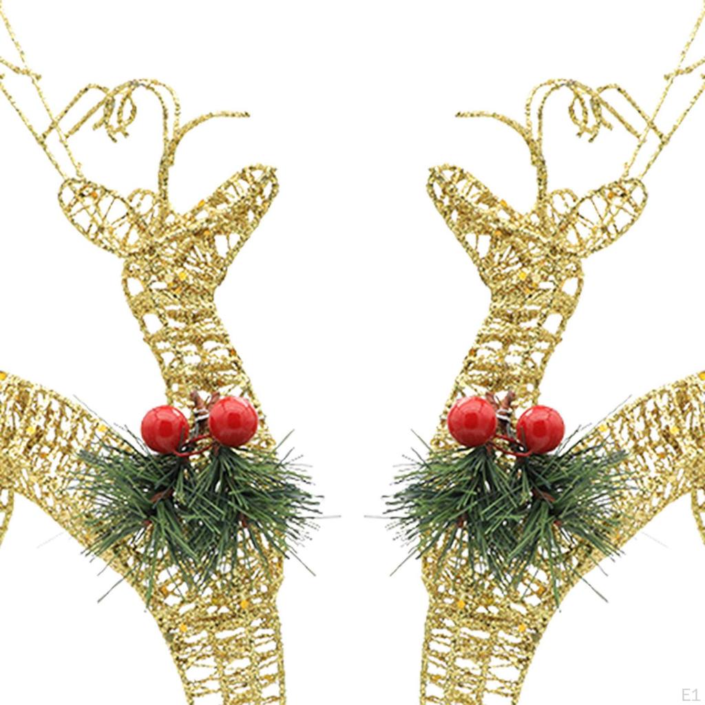 2Pcs Weihnachten Dekorationen Rentier Dekore Tabletop Dekorative Beleuchtete Deer Figuren Hof Ornament