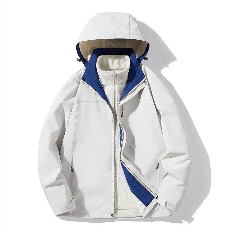 Mens Womens 3-in-1 Waterproof Windproof Insulated Outdoor Jacket With Removable Fleece Liner Hiking Skiing Camping