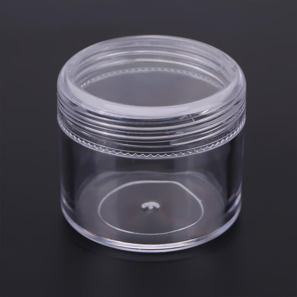 Rectangle Clear Plastic Jewelry Beads Storage Box W 12 Round Bottle Container Tiny Jars (15g)