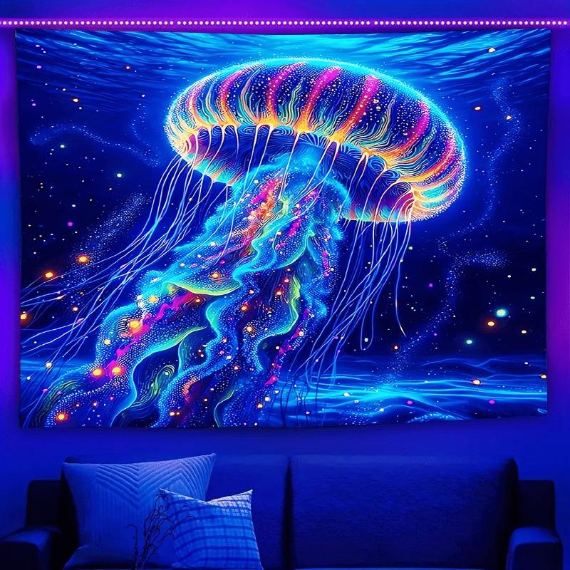 Ultraviolet Cosmic Black Hole Luminous Tapestry, Indoor Mood To Create Atmosphere, Psychedelic Luminous Art, Bedroom Decoration