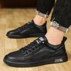 Fashion Leather Men Shoes Breathable Mens Casual Shoes Lightweight Man Walking Sneakers Outdoor Breathable Tennis Sport Shoes