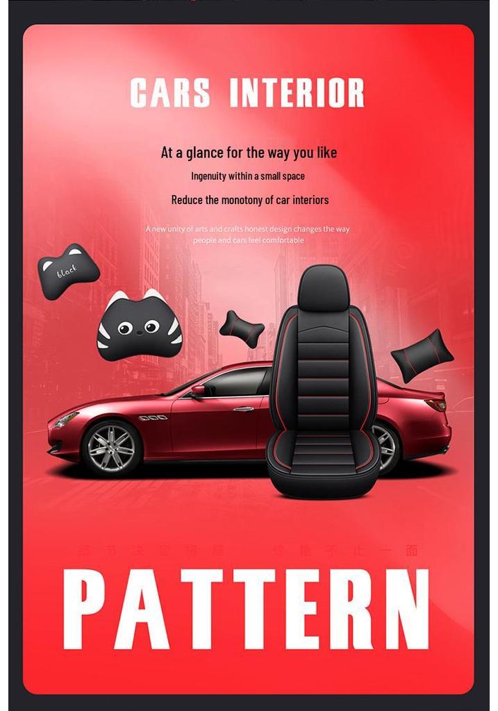 Universal Nappa Leather Car Seat Cushion – Full Coverage for Five-Seaters
