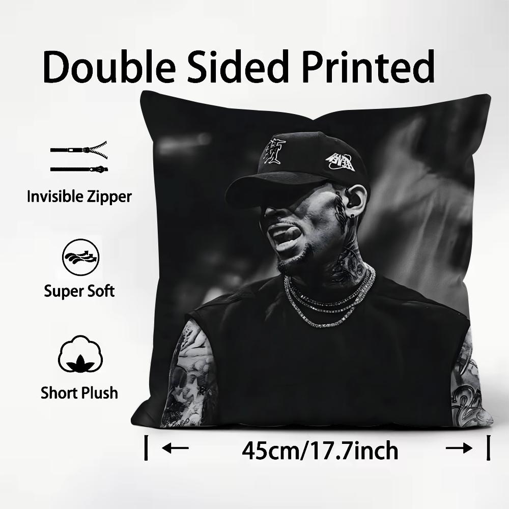 Hot C-Chris Brown Cushion Cover Premium Comfort Reversible Pillow Cove -Two in One Design for Any Room & Car Interior