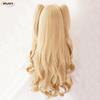 Ereshkigal Cosplay Wig Game Irkalla Ereshkigal Blonde Curly Ponytails Heat Resistant Synthetic Hair Halloween Wigs + Wig Cap