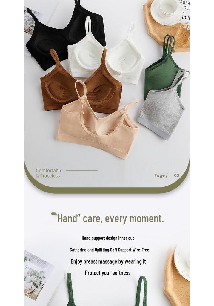All-in-One Cotton Sports Bra Tank: Sweat-Wicking, Push-Up, Beautiful Back Design, Padded Bandeau, Anti-Exposure Base Layer