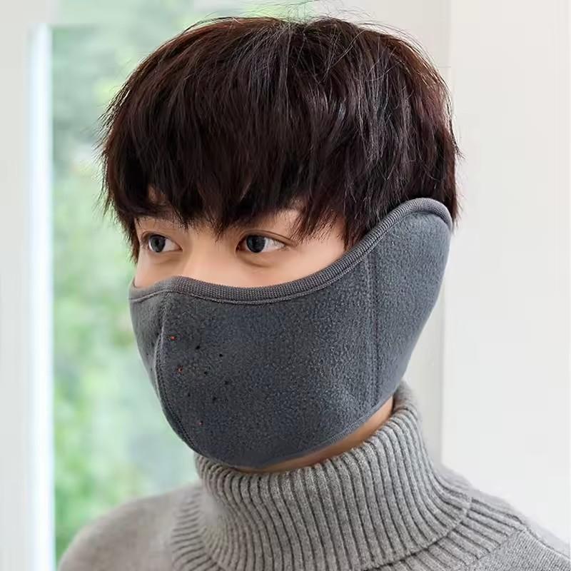 Winter Unisex Warm Fleece Mask Windproof Cycling Facemask Anti Dust Reusable Outdoor Sports Thermal Headwear Half Face Mask
