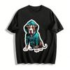 Cool Hoodie Pitbull Print Casual Top For Dog Lovers Pure Cotton T-shirt