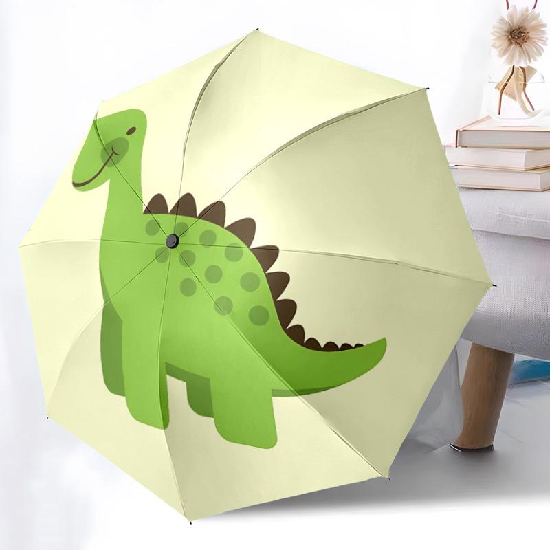 1pc Dinosaur, Green Automatic Open/close Folding Umbrella, Compact Portable Travel Umbrella, Perfect Birthday/Christmas, Cute Umbrella, Dura