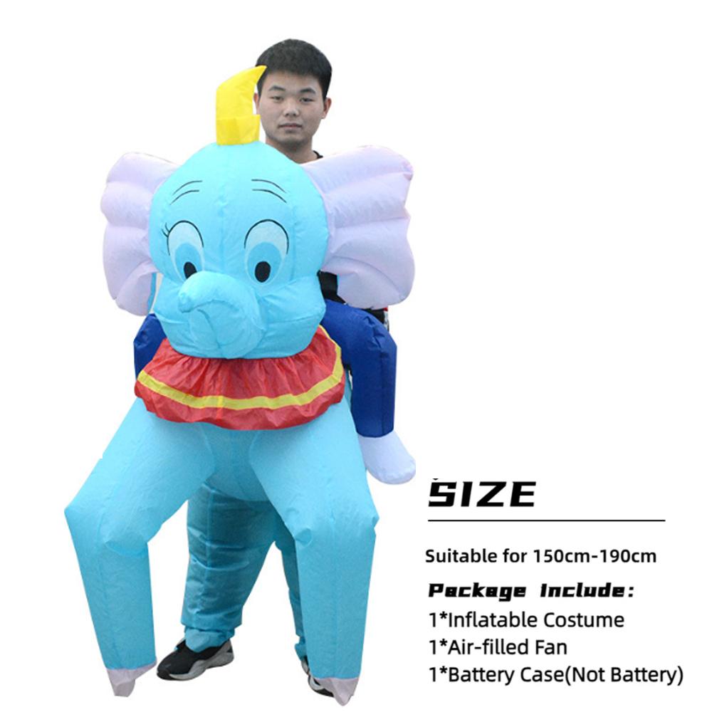Надувной костюм для взрослых Синий Дамбо Косплей Костюм Представление Мультяшная Вечеринка Кукольный Костюм Одежда Специального Назначения Реквизит для Роли One Size