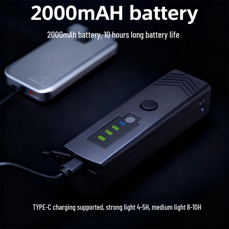 High-Brightness Bicycle Light with Type-C Charging & Power Display for Night Riding