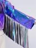 Women's Dance Birthday Party Jacket S-3XL: Tassels Metallic Glossy Turn-Down Collar Long Sleeve Zipper Fringe Shiny Design