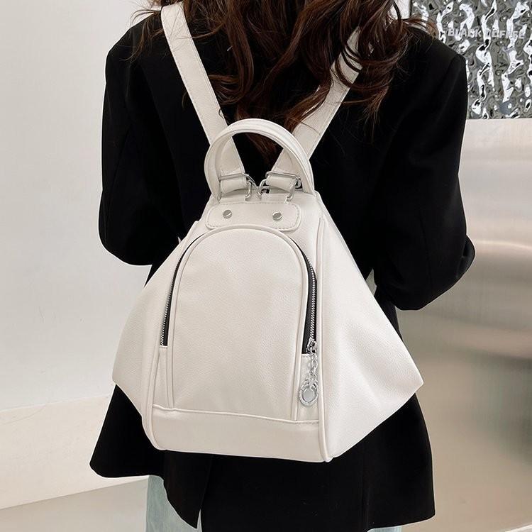 IELGY Casual Soft Leather Ladies Backpack Fashion Solid Color PU Shoulder Travel Bag
