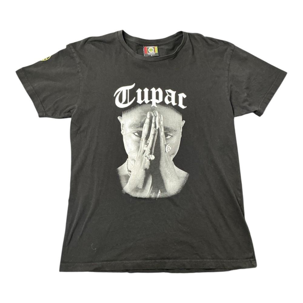 Cross Colours Tupac Shakur Mens Graphic TShirt Black Portrait Rap Tee Large Unisex T-Shirt M