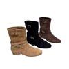 2025 Korean Version of the New Niche Design Retro French Boots Small Square Head Western Boots Thick Heel Martin Boots Women's Boots
