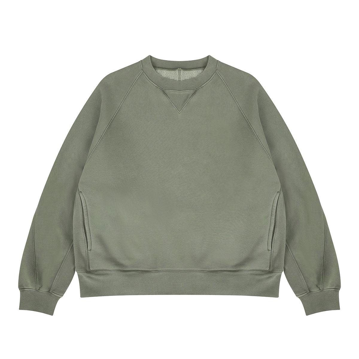 

Lan Hai Men s 2025 Autumn/Winter Japanese Style Loose Heavyweight Washed Dye Patchwork Fleece-Lined Sweatshirt M