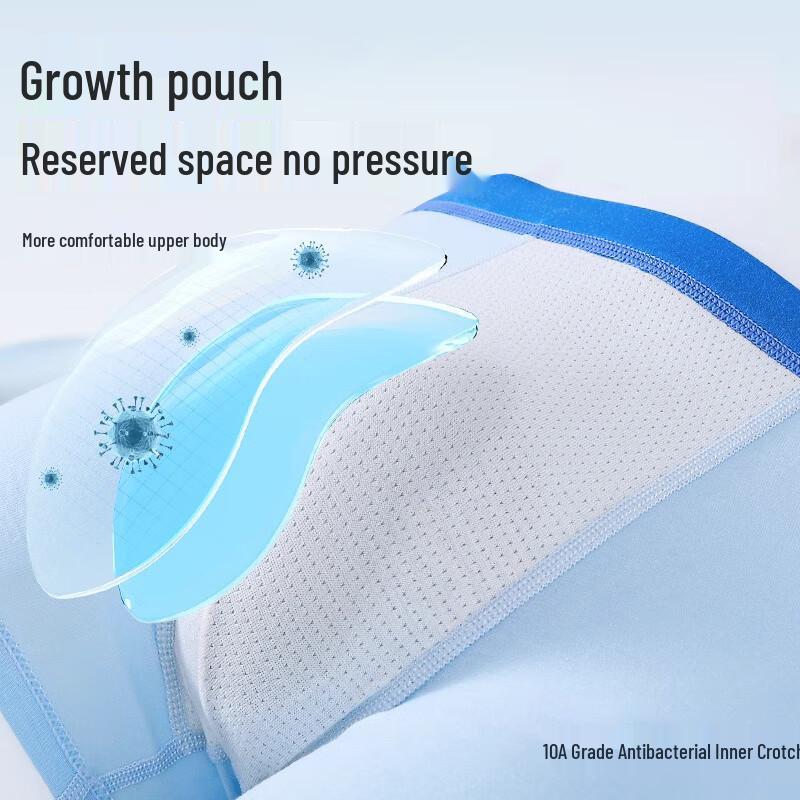 Langsha Teen Boys' 60S Combed Cotton Antibacterial Boxer Briefs