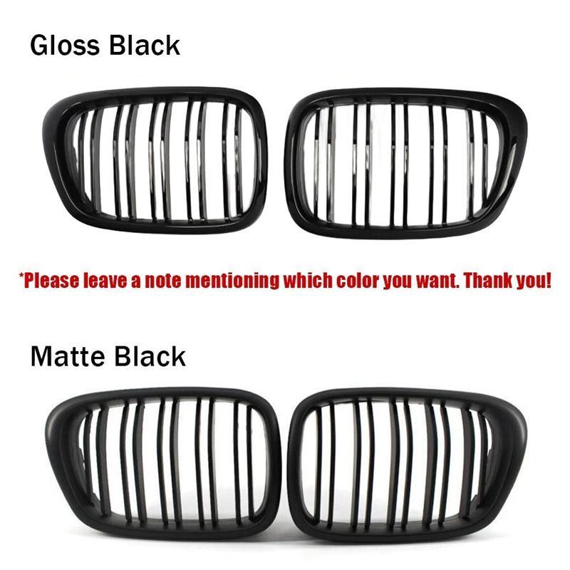 For Bmw 5 Series E39 525 528 530 535 1999-2003 Car Grille Front Kidney Grill Double Line Black 51137005837 51137005838