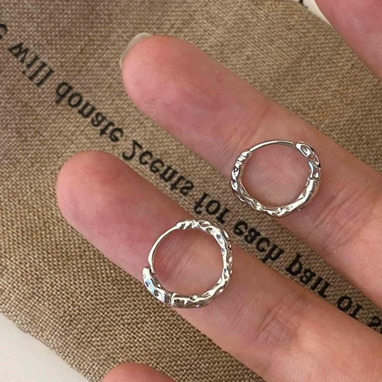 Boucles d'Oreilles Créoles en Argent 925 pour Femmes Élégantes Minimalistes Cercle Rond Pendantes Bijoux Cadeaux de Fête Mariage