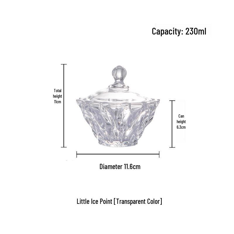 Light Luxury Crystal Glass Fruit Bowl & Storage Jar for Coffee Table