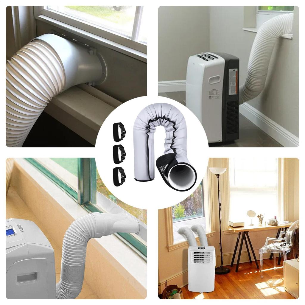 AC Insulated Hose Cover Wrap Reusable Insulated Hoses Duct Vent Cover Protective Air Conditioner Parts for Heat Reduction