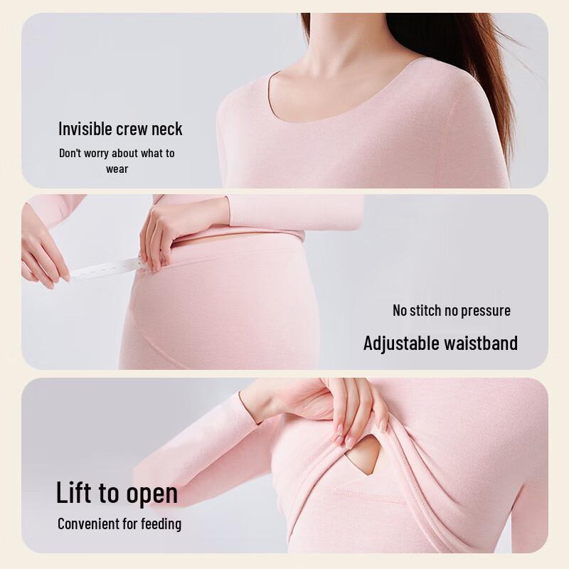Odifen Women's Maternity Cashmere Silk Thermal Set
