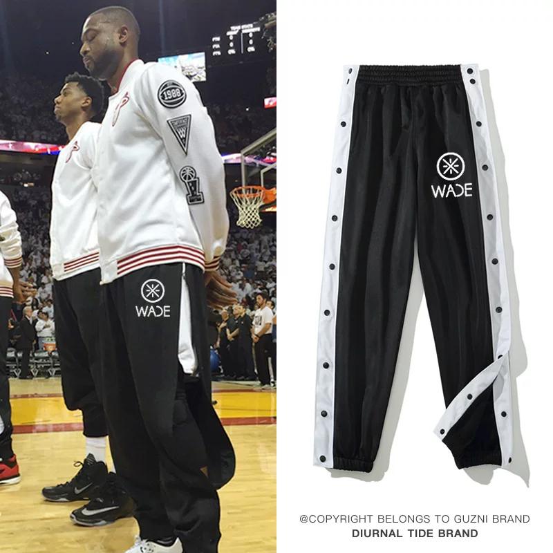 Owen Same Style Row Button Pants Appearance Warm-up Training Basketball Shorts Seconds off Full Open Buckle Breathable Quick-Drying Sports Casual