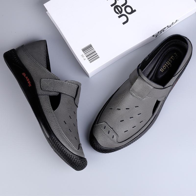 Luxusní značková pravá kůže Pánské Sandály Mokasíny Pánské Šaty Sandály Ruční výroba Kožené boty Pánské Sandály