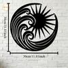 Maori Sonne & Welle 2D Metall Wandkunst, Polynesische Eisen Skulptur für Wohnkultur Geschenk