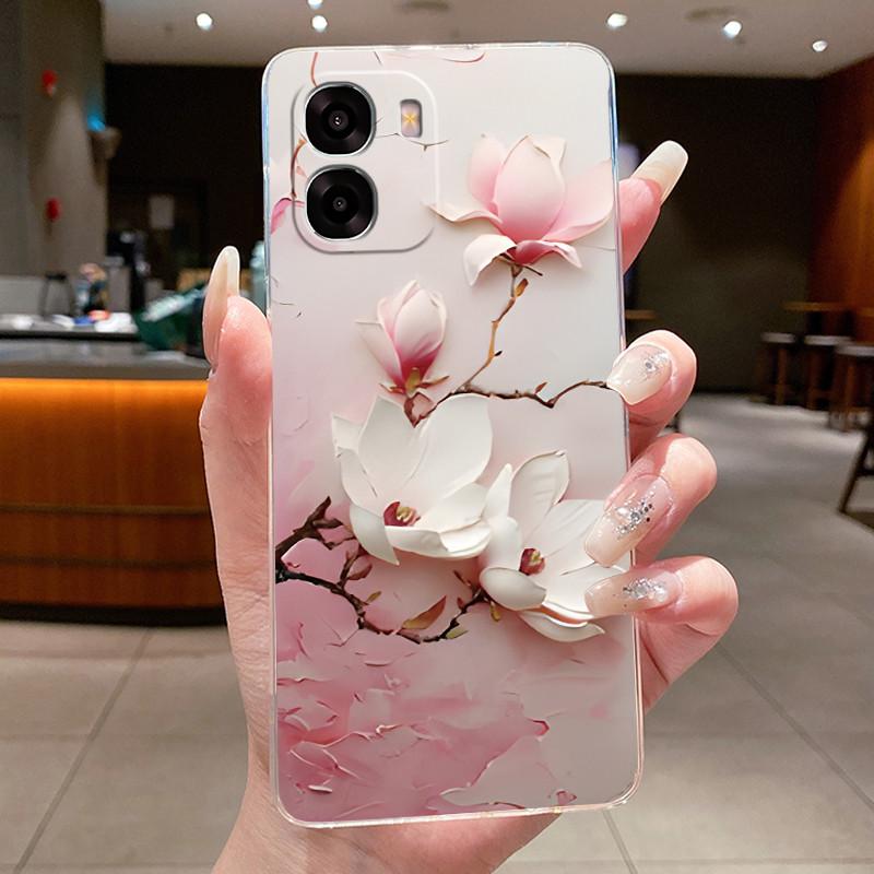 Custodia Per OPPO A6X 4G A6 Fiore Farfalla Cover Protettiva OPPOA6X 5G CPH2823 CPH2819 Trasparente Morbido Silicone TPU Copri Telefono