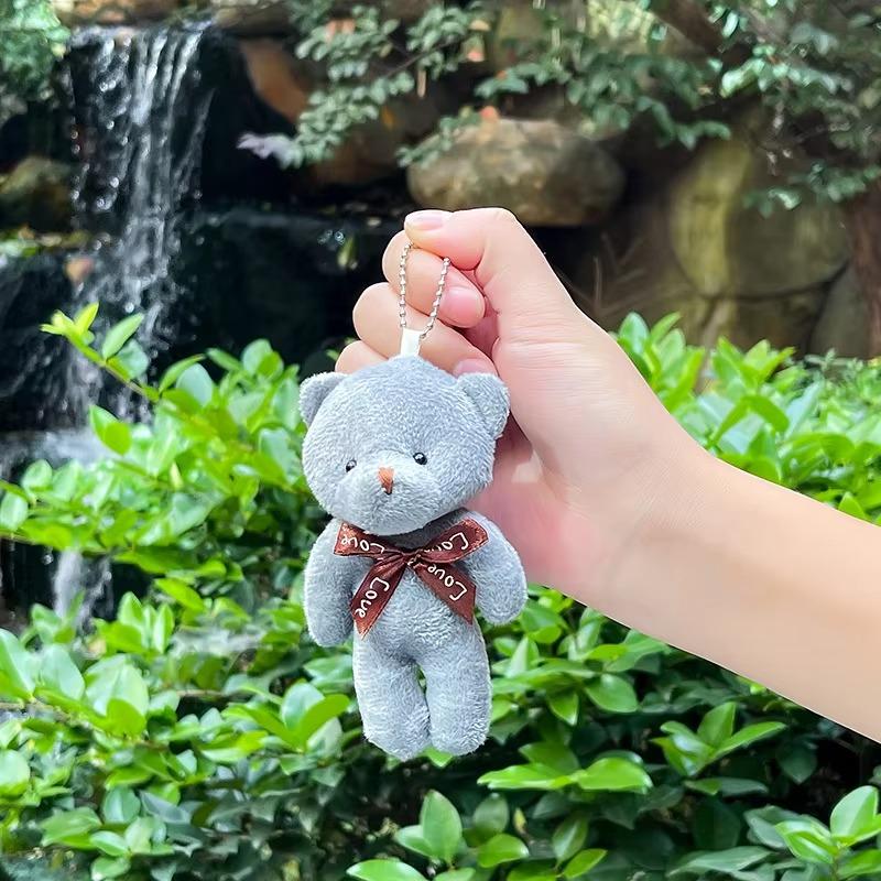 Plush Keychain 1PC Small Pendant Siamese Bears Girl Dolls Toys Bags Mobile Phone Cases Hanging Decorations Birthday Gift Dolls
