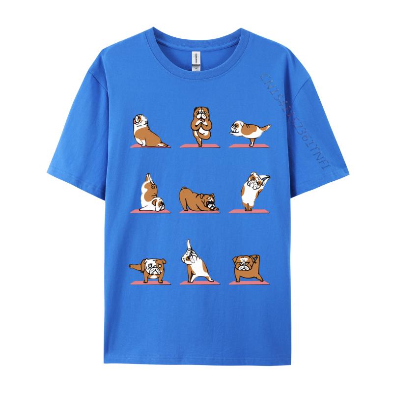 Englische Bulldogge Yoga Vintage T-Shirt Schwarzes T-Shirt Gutscheine Geburtstag Herren T-Shirt Slim Fit Grafik-T-Shirt Baumwolle
