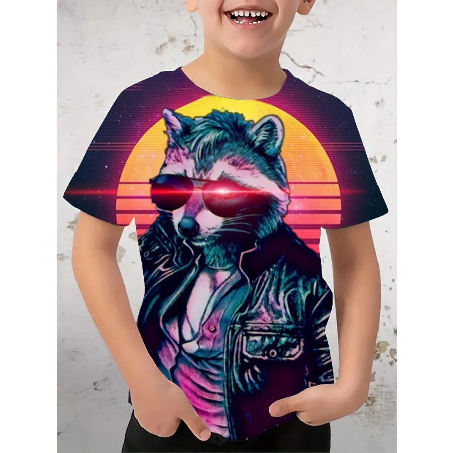 

Футболка для мальчиков с изображением тираннозавра рекса, модный тренд, 3D-принт, футболки, детские футболки с короткими рукавами и круглым вырезом, летняя быстросохнущая одежда для мальчиков 160