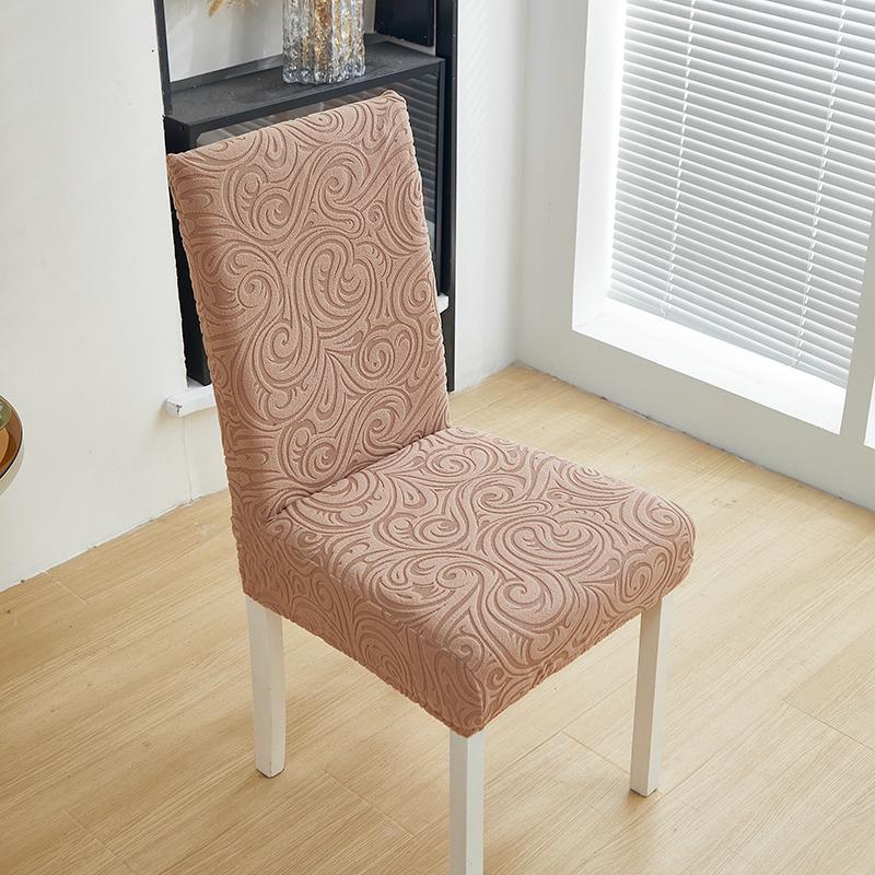 1Pc Jacquard Dining Chair Covers Stretch Universal Chairs Cover Solid Color Seat Covers For Kitchen El Banquet Wedding