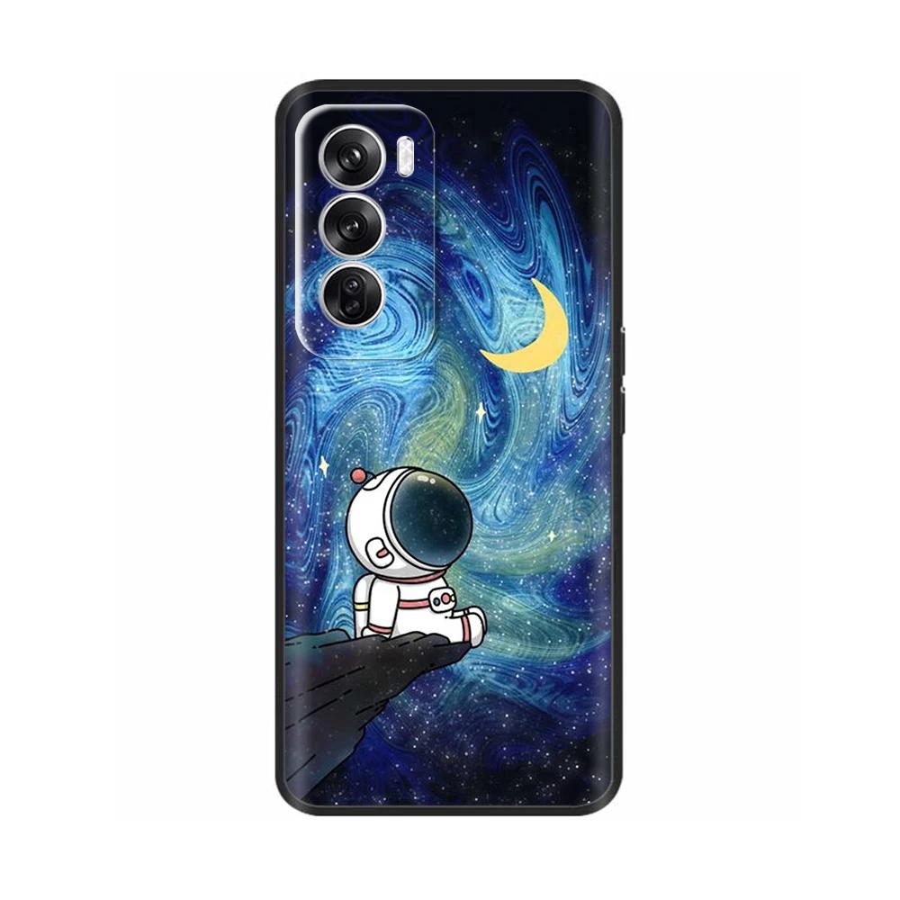 Silicone Case For OPPO Reno 12 Phone Cases Lovely Cat Cover Reno12 5G Soft Liquid Silicon Back Cover For OPPO Reno 12 Pro 5G