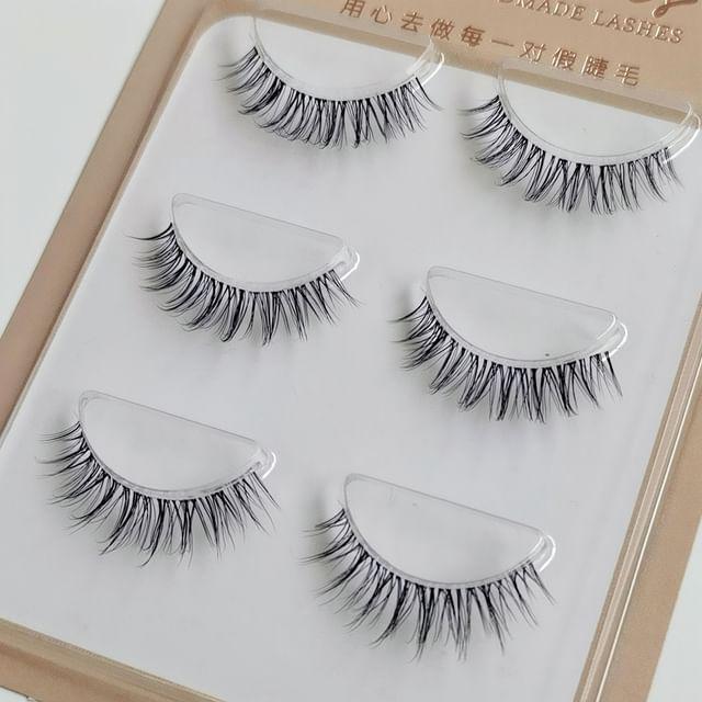 Aimo - Set of 3 : False Eyelashes (L066) Black - One Size