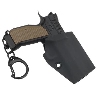 Keychain Set Plastic 1:4 Cz Shadow 2 Mini Pistol Gun Holster Shape Key Ring Gift with Movable Lever and Mag