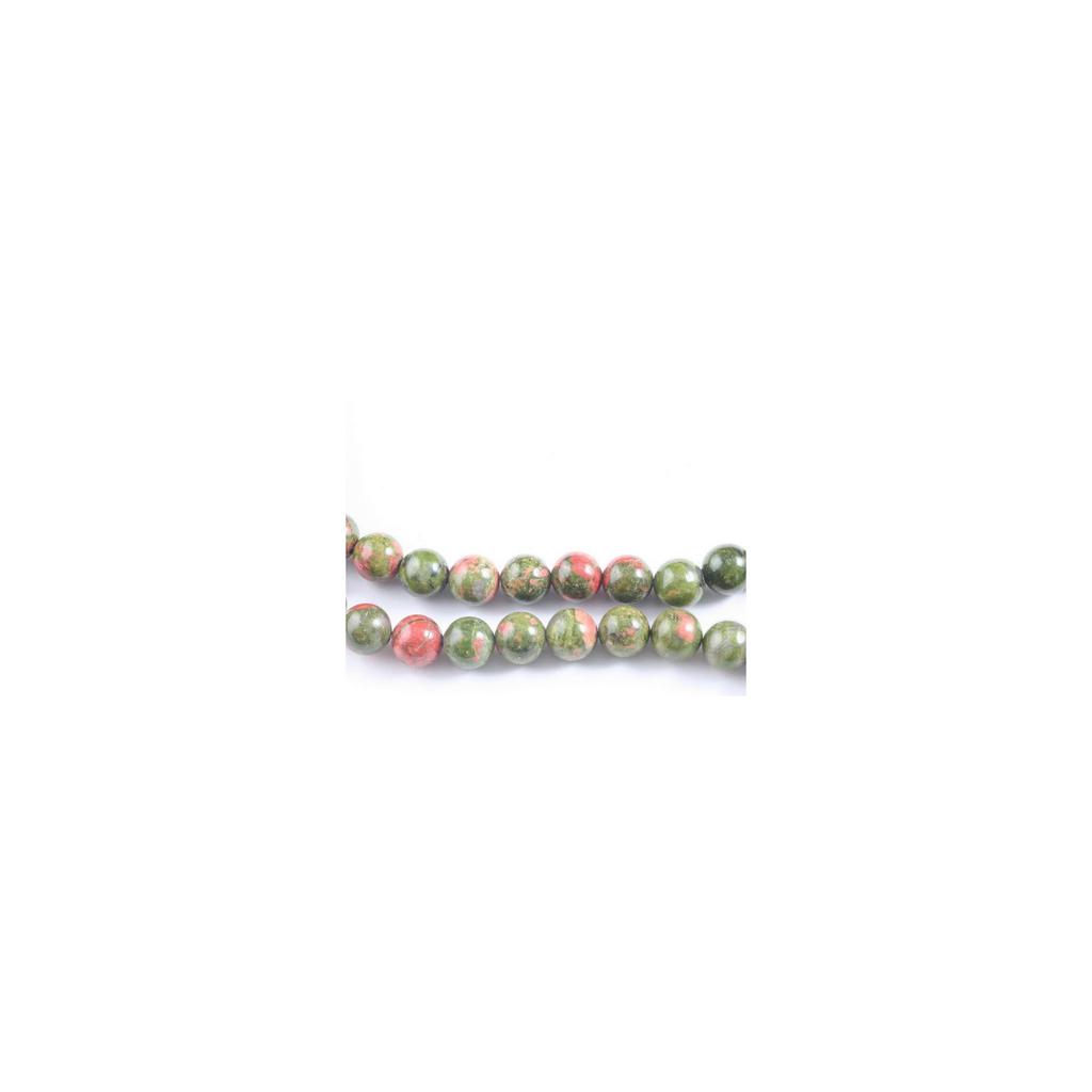 Strand of 44 Round Beads 8mm 8 Mm In Unakite Epidote