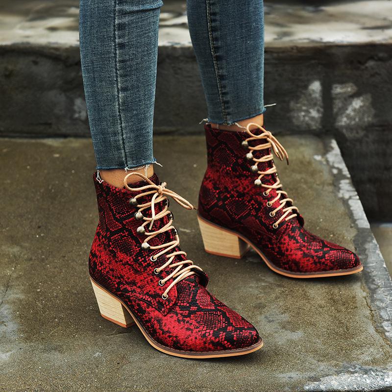 Botas Cowboy para mujer Serpiente Moda Mid Calf Botas comprar a buen precio  — entrega gratuita, reseñas reales con fotos — Joom