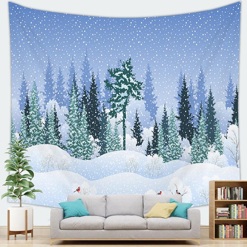 Santa Claus Background Home Hanging Cloth Christmas Tapestry Wall Hanging
