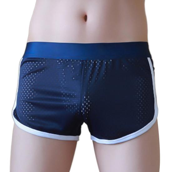 U-Shaped Crotch Design Men Panties Elastic Waist Seamless Breathable Mesh Shorts Briefs Summer