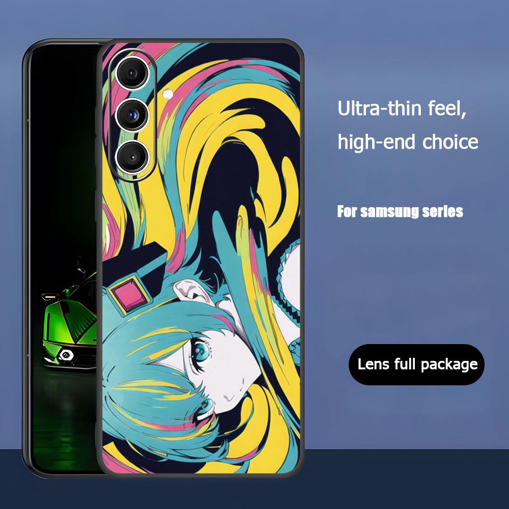 Hatsun M-MikuES Hot Anime Cool Phone Case For Samsung Galaxy S25 S24 S23 S22 S21 S20 Plus Ultra Note20 Soft Black