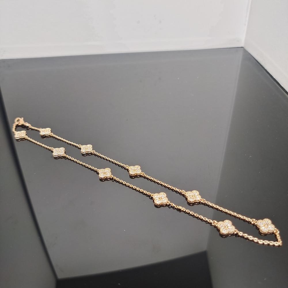 10 Flower Four-leaf Clover Necklace Non-fading Women's Summer Clavicle Chain